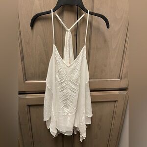 Elegant White Embroidered Halter Top